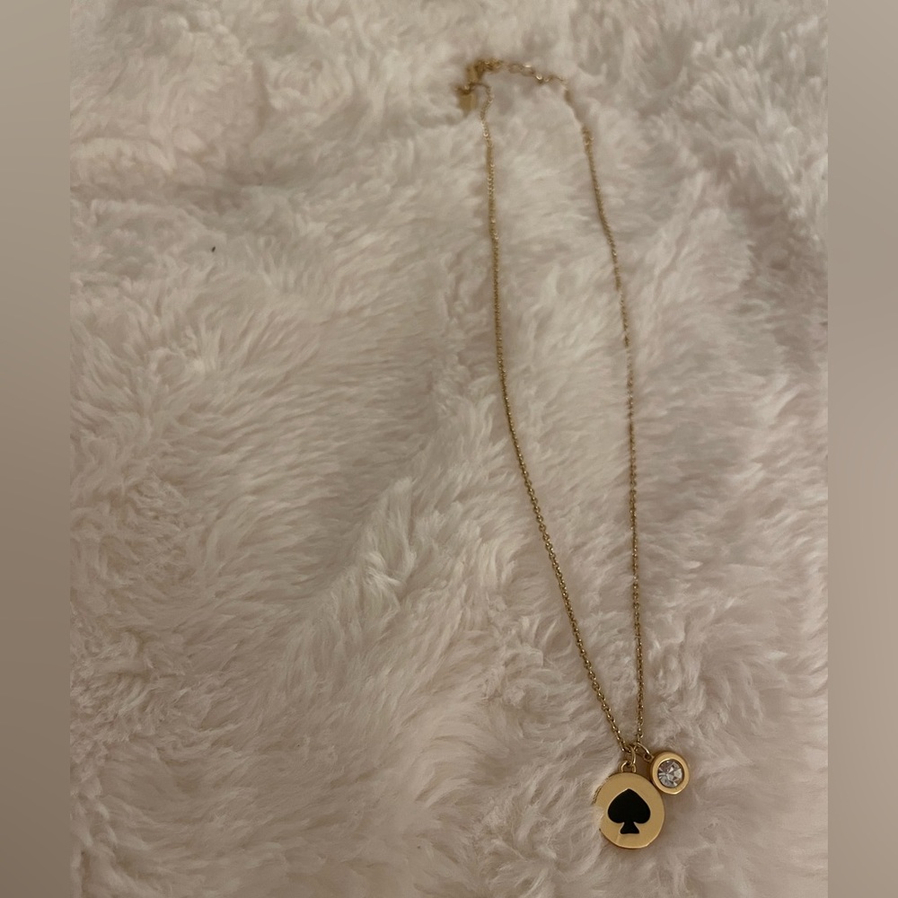 Kate Spade Spot the Spade 10" Gold/Black Logo Necklace - Picture 3 of 5